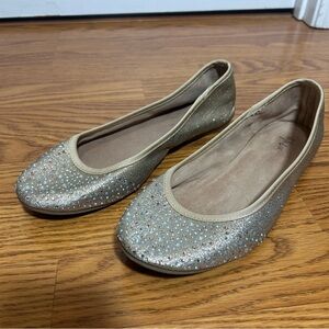 Style & Co. Glittery Rhinestone Gold Ballet Flats